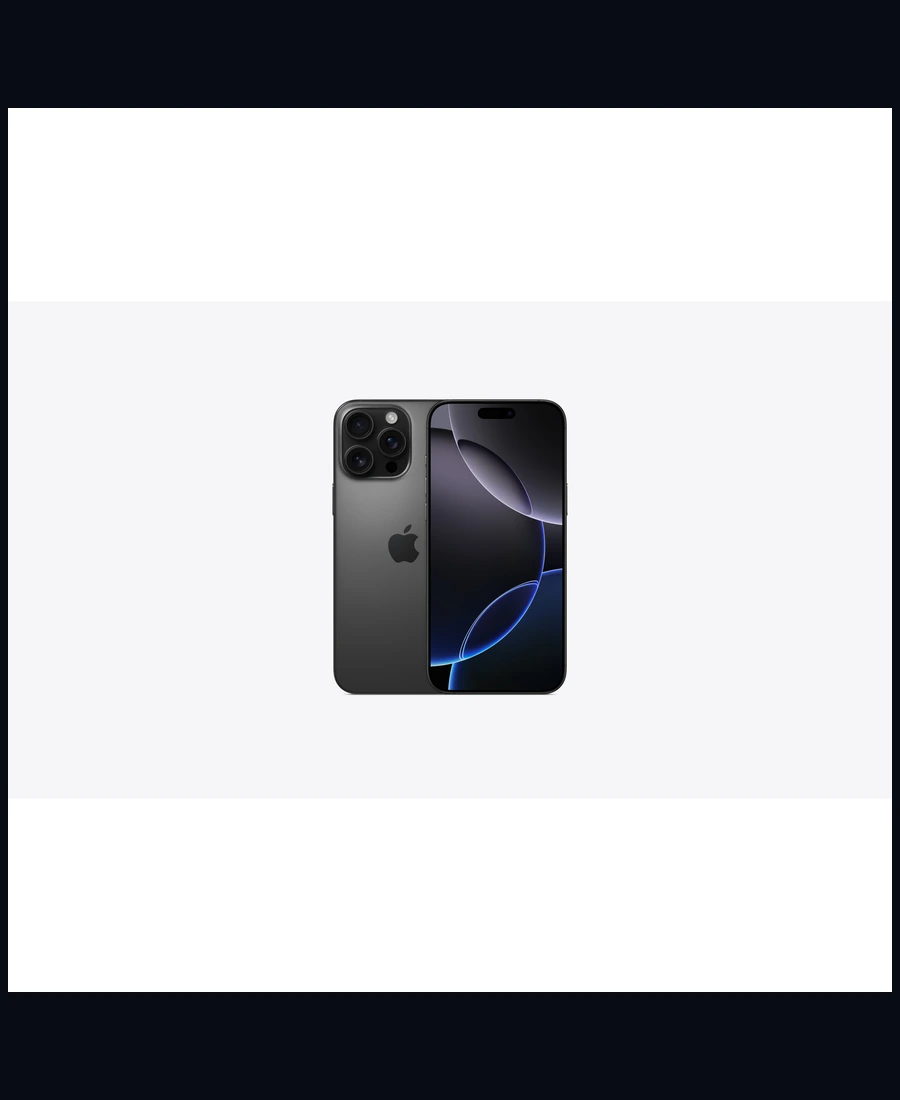 iPhone 16 Pro Max in Black Titanium — official Apple product showcase photo